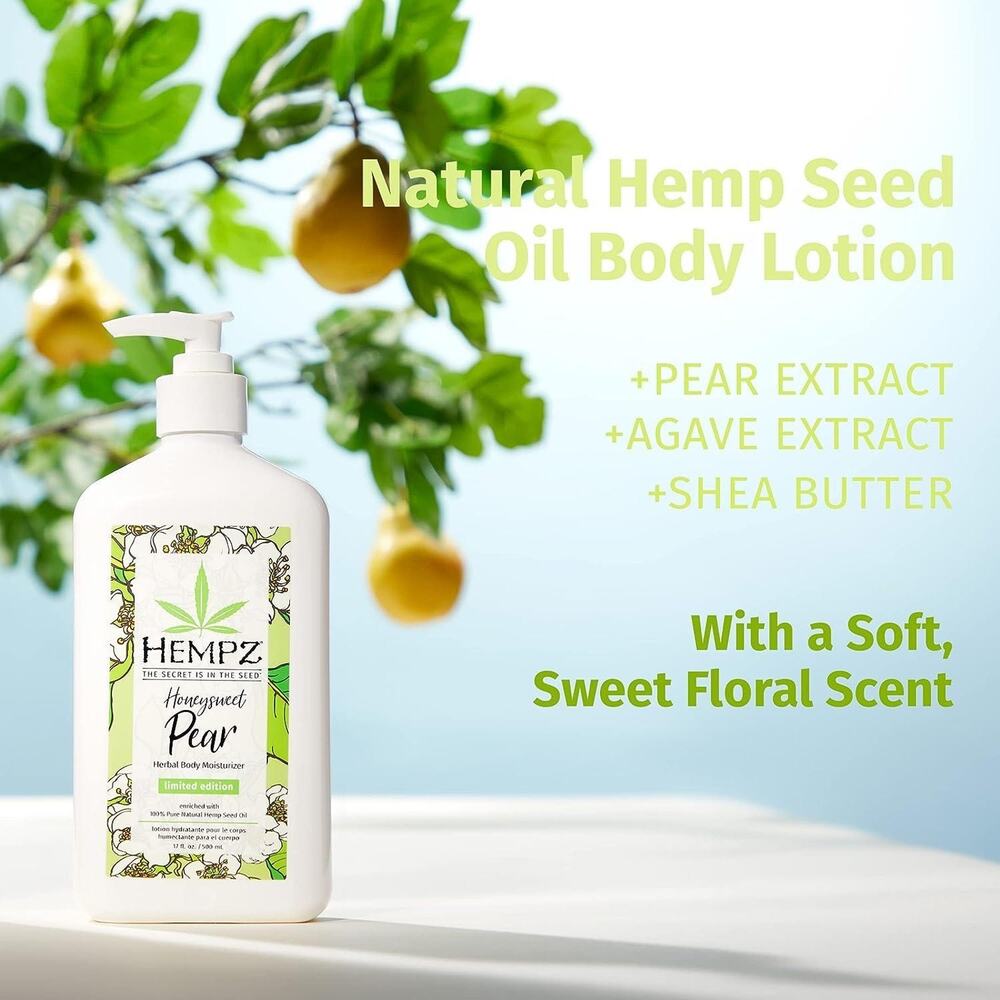 Hempz Honeysweet Pear Body Lotion 17oz Herbal Moisturizer Vegan Paraben Free - Picture 4 of 7